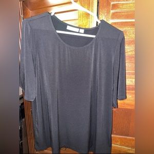 Susan Graver Black Large Liquid Knit top